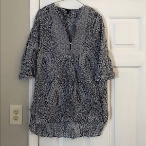 J. Crew blue and white tunic